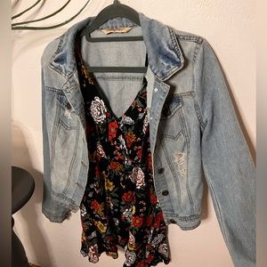 Small light wash highway jeans distressed jean jacket